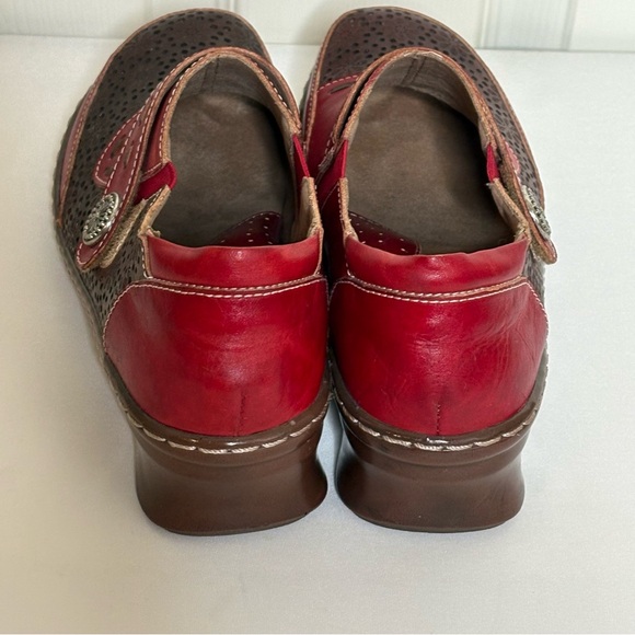 L'ATISTE by Spring Step Rokas leather size 8 Red and Brown Clogs Art to wear - Picture 3 of 12